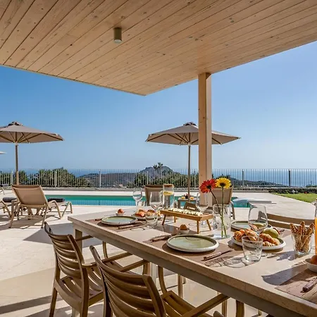 Aloni With 180° Seaview, Private Pool & Bbq, 2km From Villa